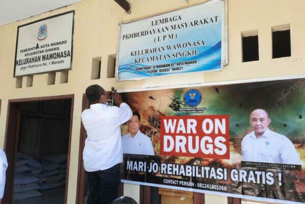 Pemasangan Spanduk War On Drugs dan Marijo Rehabilitasi