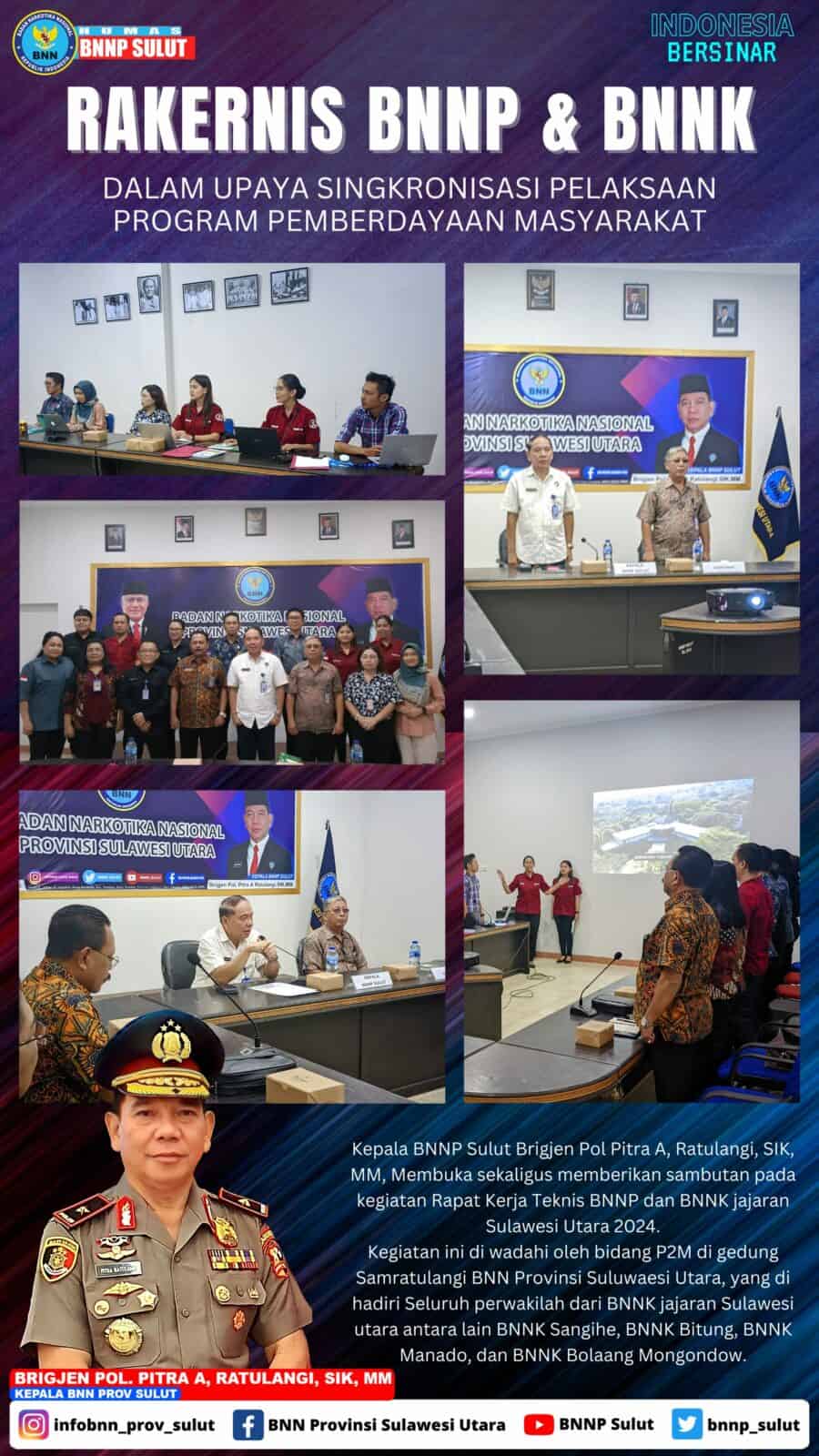 Rapat Kerja Teknis BNNP dan BNNK jajaran Sulawesi Utara 2024